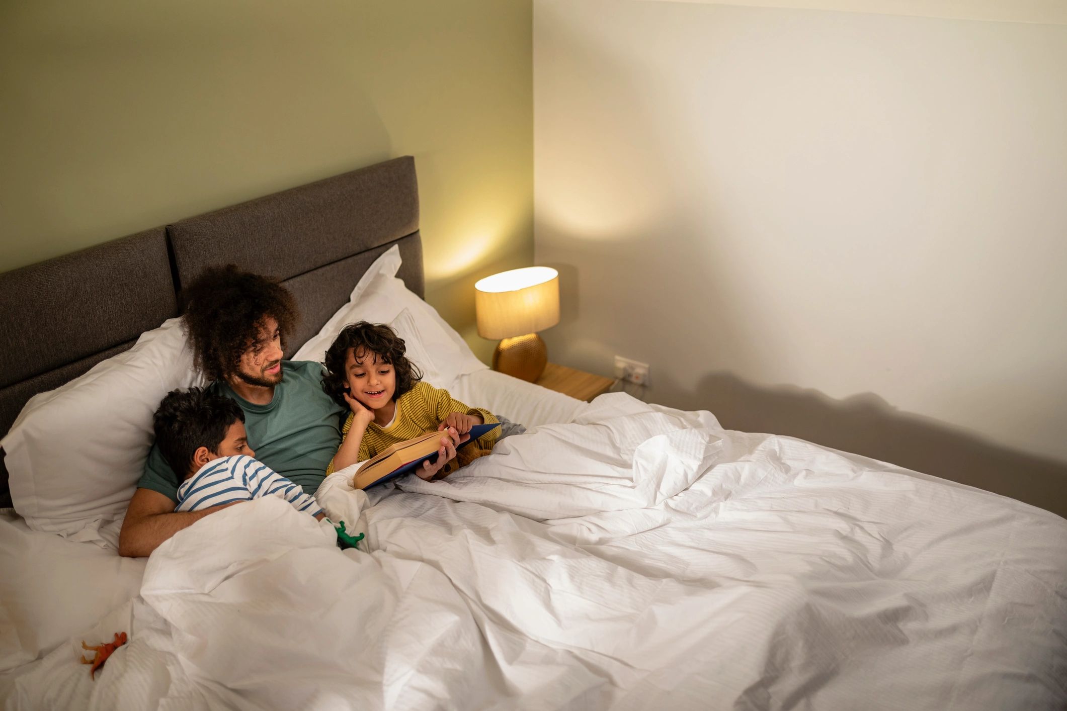 Parent reading with children