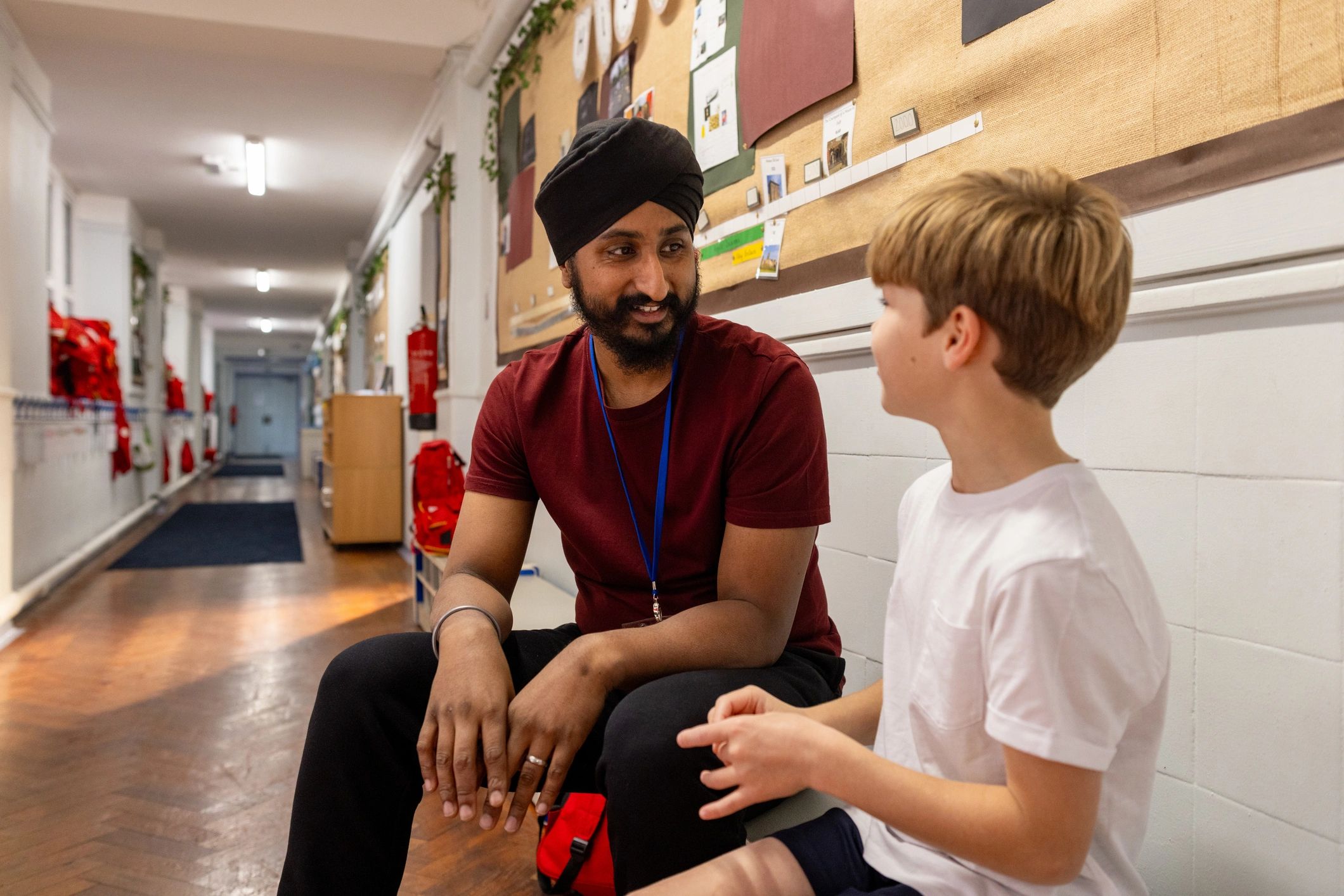 Teacher giving one-on-one support to a student